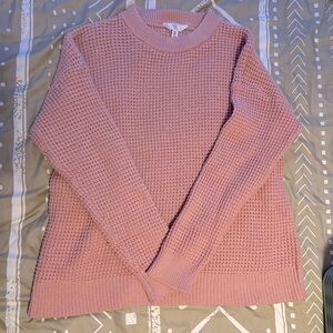 Time and Tru Pink Crewneck Sweater with Chunky Knit and Relaxed Fit